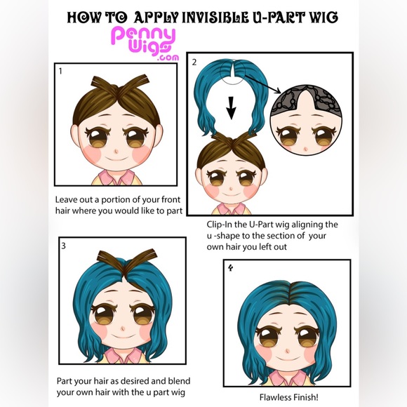 NWT Penny Wigs Invisible U-Part Wig - Picture 5 of 5